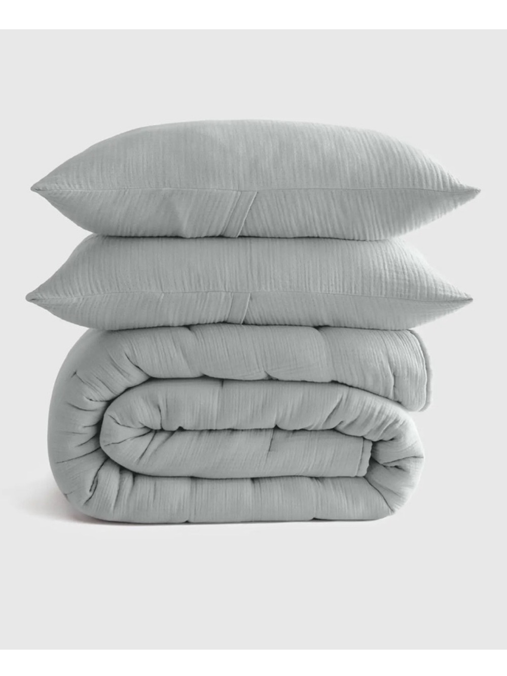 NWT QUINCE Organic Cotton Gauze Dream Quilt Set King/Cal King Mist 1084